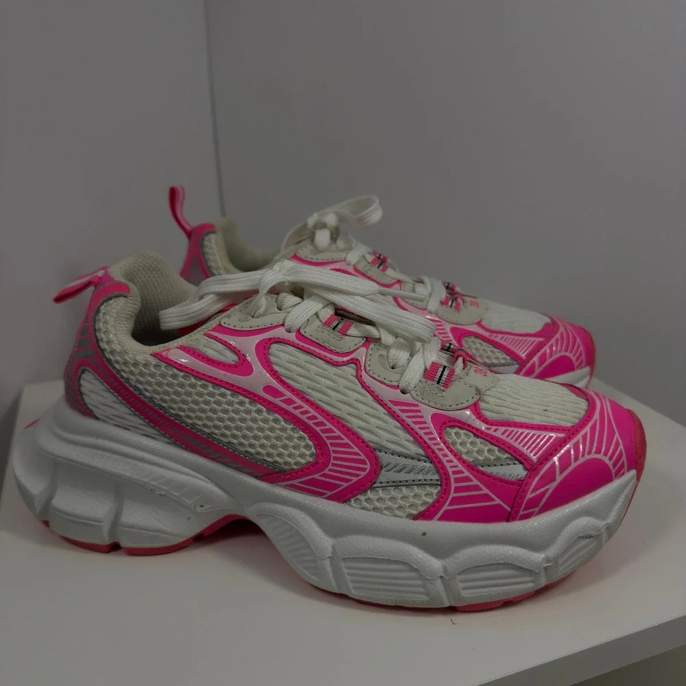 Chunky Sneakers‎ Women Size 9M Hot Pink White Mesh Athletic